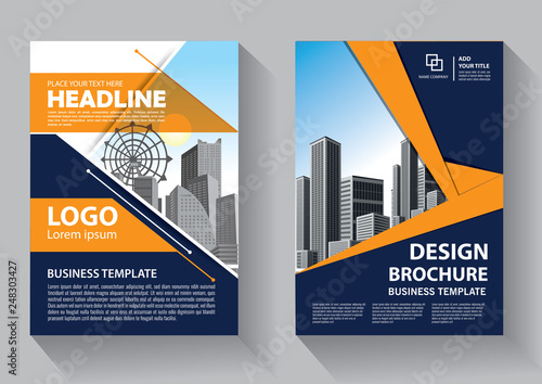 Business abstract vector template. Brochure design, cover modern layout, annual report, poster, flyer in A4 with colorful triangles, geometric shapes for tech, science, market with light background