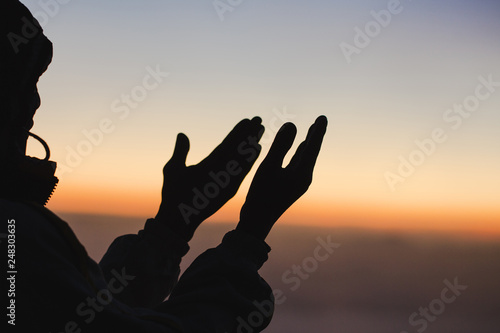 Human hands open palm, Praise The Lord