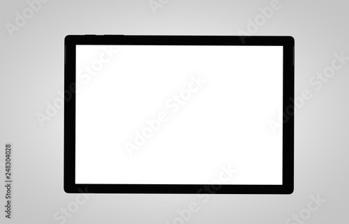 Digital tablet pc, smartphone template isolated on grey