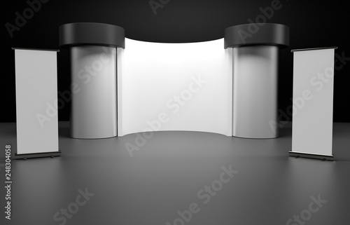 Exhibition Tension Fabric Display Banner Stand Backdrop for trade show advertising stand