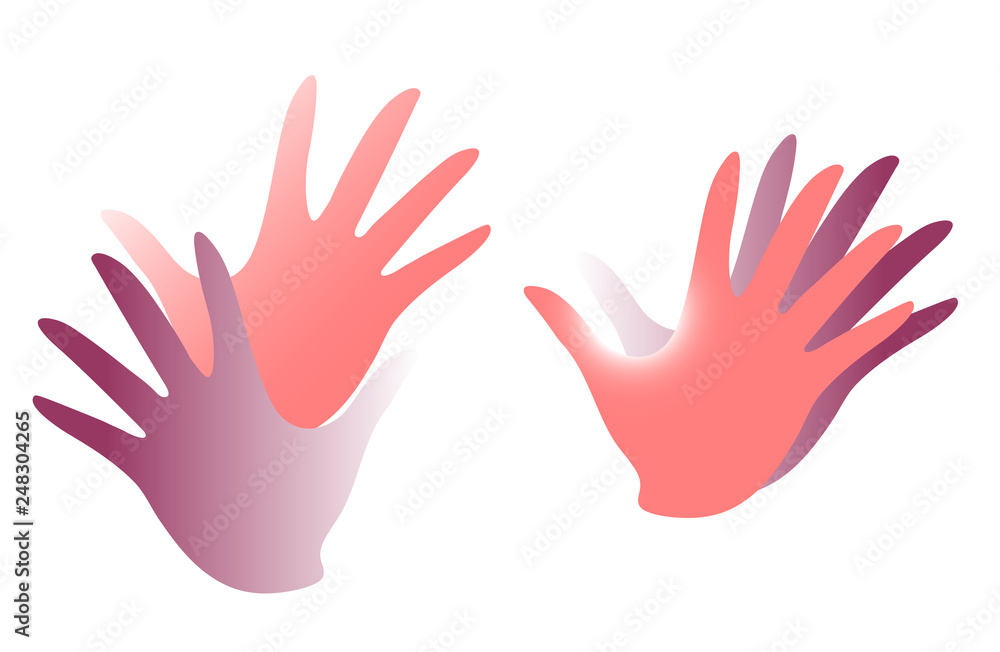 Deaf hand gesture language symbol. Two vector arms icon design Deaf hand gesture language symbol. Two vector arms icon design
