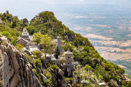 Sanhuang Basilica on the top of Songshan Mountain, Dengfeng, Henan, China. Songshan is the tallest of the 5 sacred mountains of China dedicated to Taoism, near the famous Shaolin temple