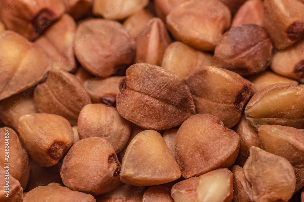 Obraz premium buckwheat groats macro as background