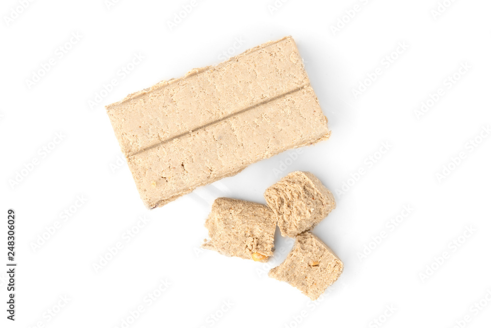 Halva with peanut isolated on white background. Halva with peanut isolated on white background.