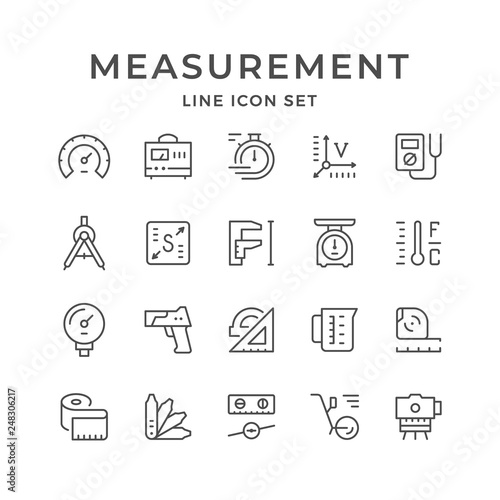 Set line icons of measurement