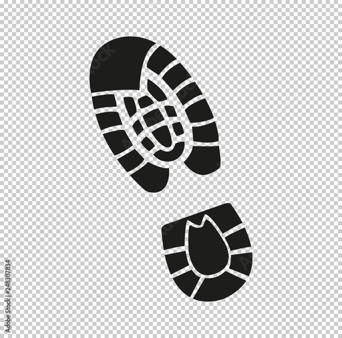 Shoe print  - black vector icon