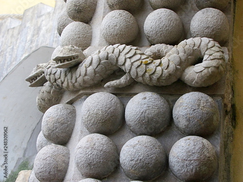 Detail of the architecture of the Pena palace, in Sintra, Lisbon