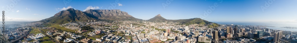 Panoramic aerial view over the city of Cape Town in South Africa