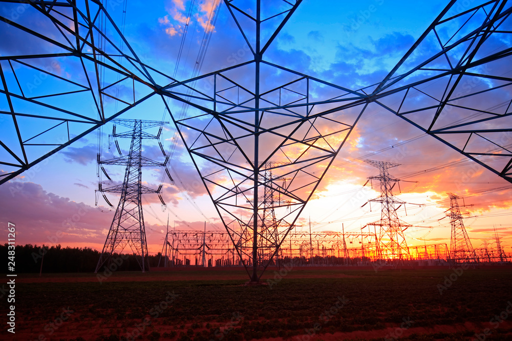 the pylon in the evening the pylon in the evening
