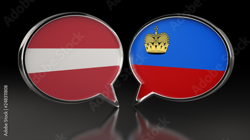 Latvia and Liechtenstein flags with Speech Bubbles. 3D illustration Free Download Latvia and Liechtenstein flags with Speech Bubbles. 3D illustration - GFXLoad
