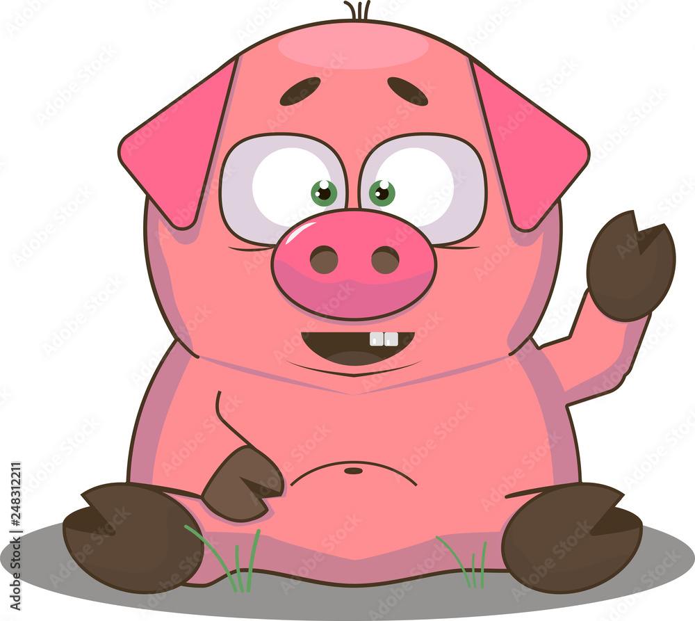 Fototapeta premium The Fat Little Pig. Chinese New Year. The year of the pig. 