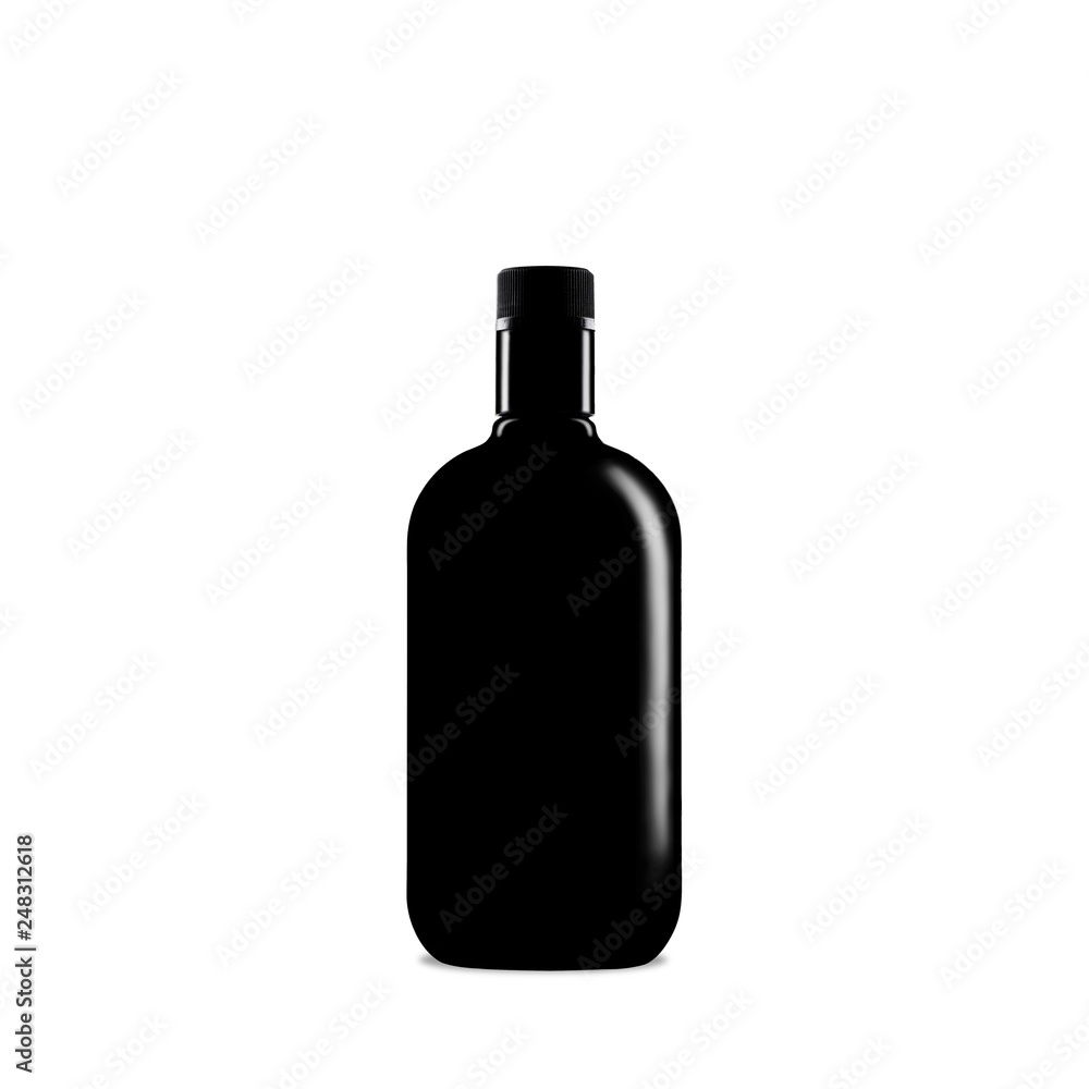 black bottle with ısolated background black bottle with ısolated background