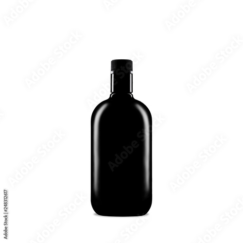 black bottle with ısolated background