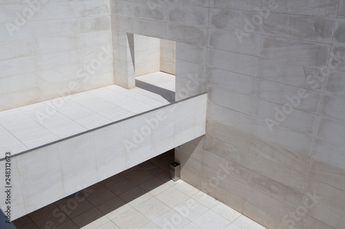Canvas Print White minimalist architecture of cultural center CaixaForum in Barcelona