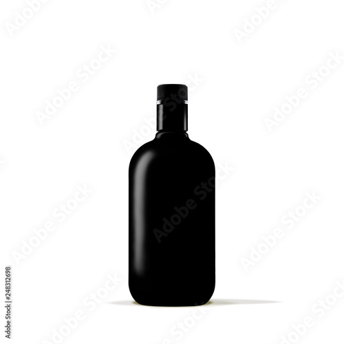 black bottle with ısolated background