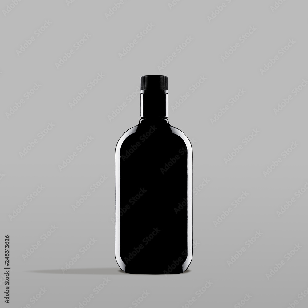 black bottle with grey background black bottle with grey background