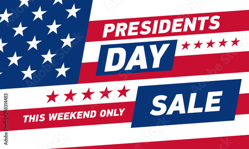 Presidents day sale banner . Vector template.