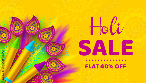 Holi sale promotional background.