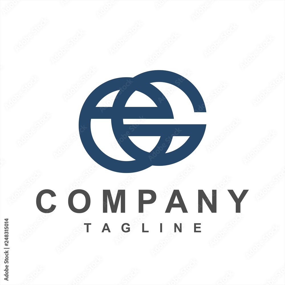 eG, Ge, ecG initials company logo - obrazy, fototapety, plakaty 