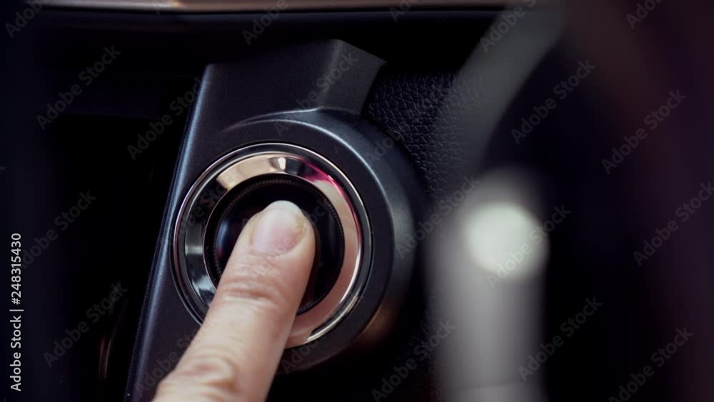 Start button in modern car Start button in modern car