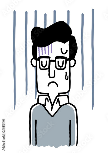 若い男性：落ち込む