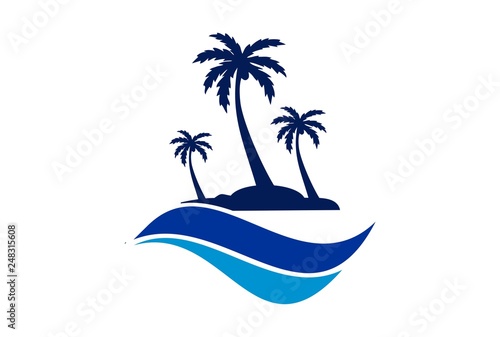 Fototapeta Naklejka Na Ścianę i Meble -  abstract archipelago island vector logo icon