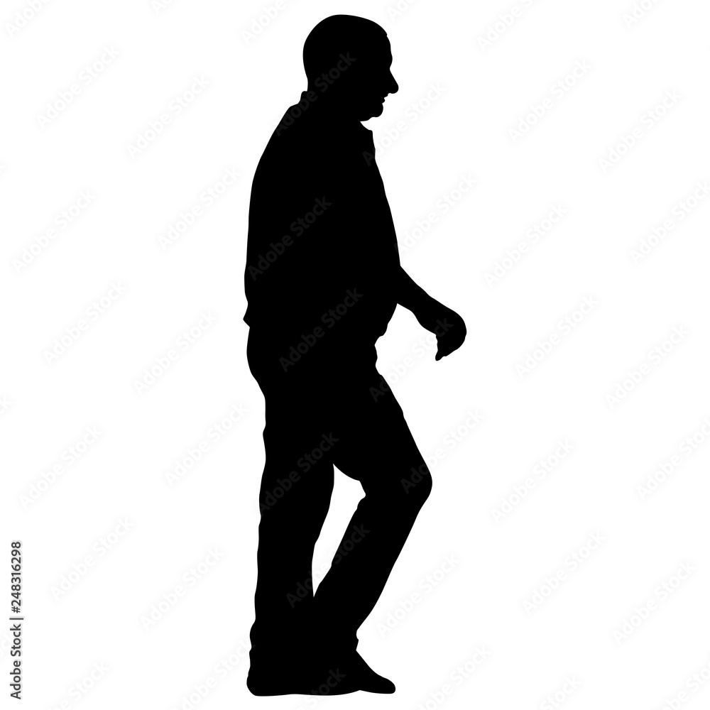 Silhouette of People Standing on White Background Silhouette of People Standing on White Background