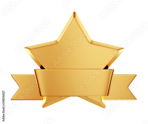 gold star award with shiny ribbon with space for your text