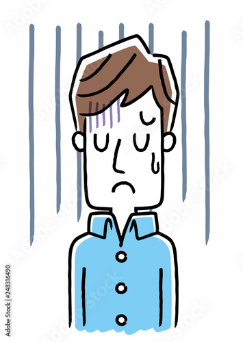 若い男性：落ち込む