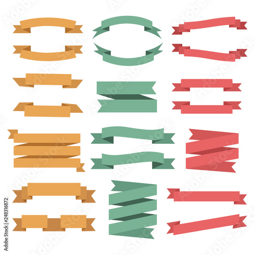 set of colored ribbons
