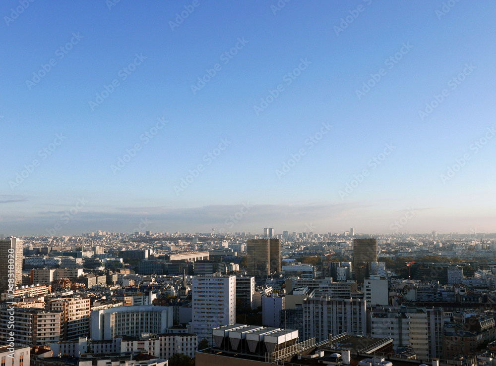 Fototapeta premium vista aerea dei tetti di un quartiere di parigi in francia