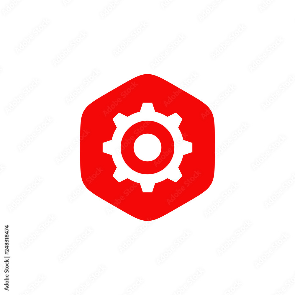 Industrial logo design with gear icon Industrial logo design with gear icon