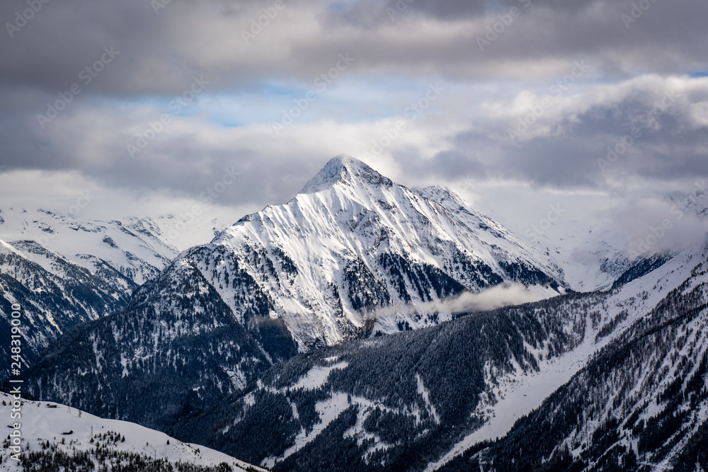 snowy mountains in winter in the alps snowy mountains in winter in the alps