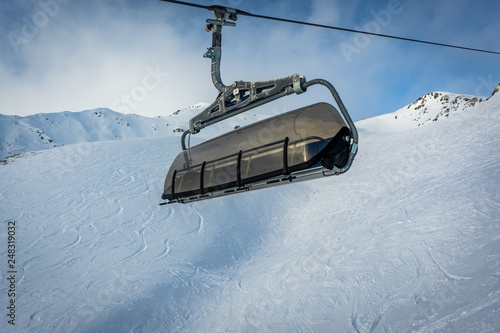 ski lift in the mountains