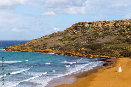 Cave of Calypso at Ramla Bay Beach, Gozo island, Malta. photo