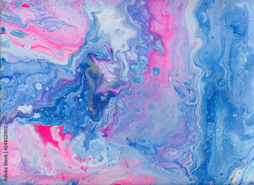 Abstract colorful background. Fluid acrylic pour painting