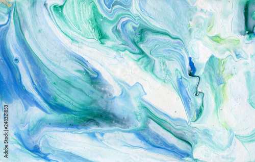 Abstract colorful background. Fluid acrylic pour painting