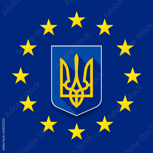 Europe & Ukraine union sign illustration concept