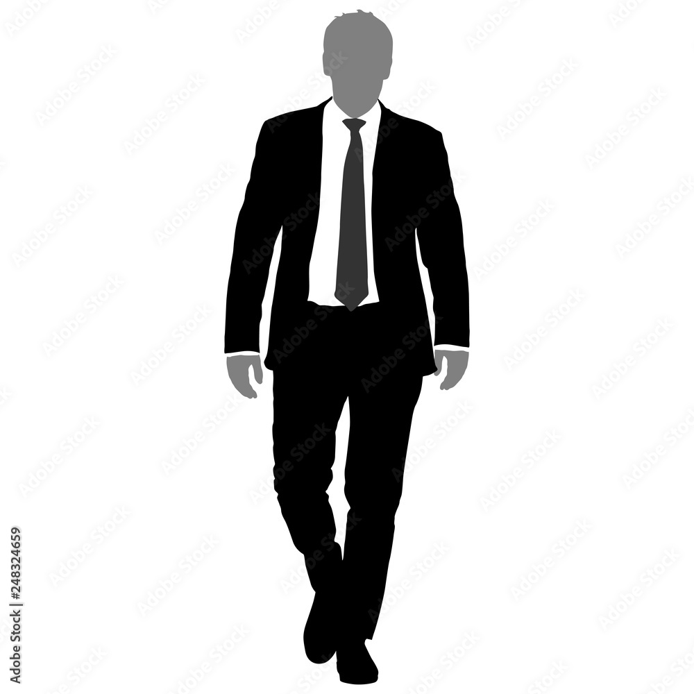 Silhouette businessman man in suit with tie on a white background Silhouette businessman man in suit with tie on a white background