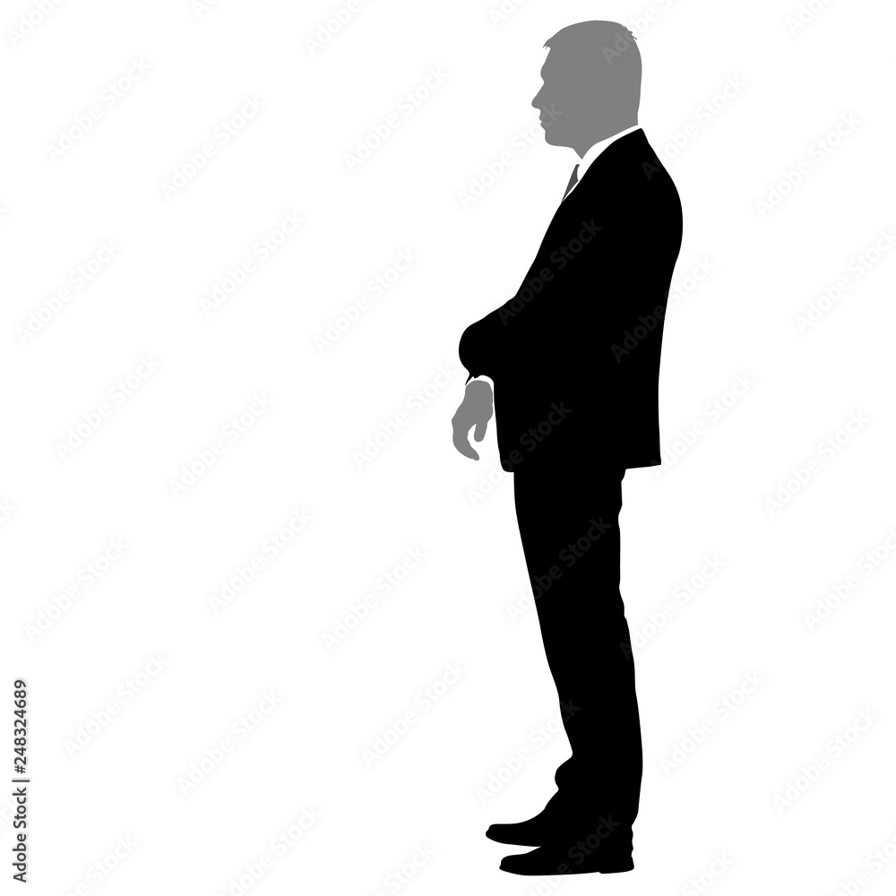 Silhouette businessman man in suit with tie on a white background Silhouette businessman man in suit with tie on a white background