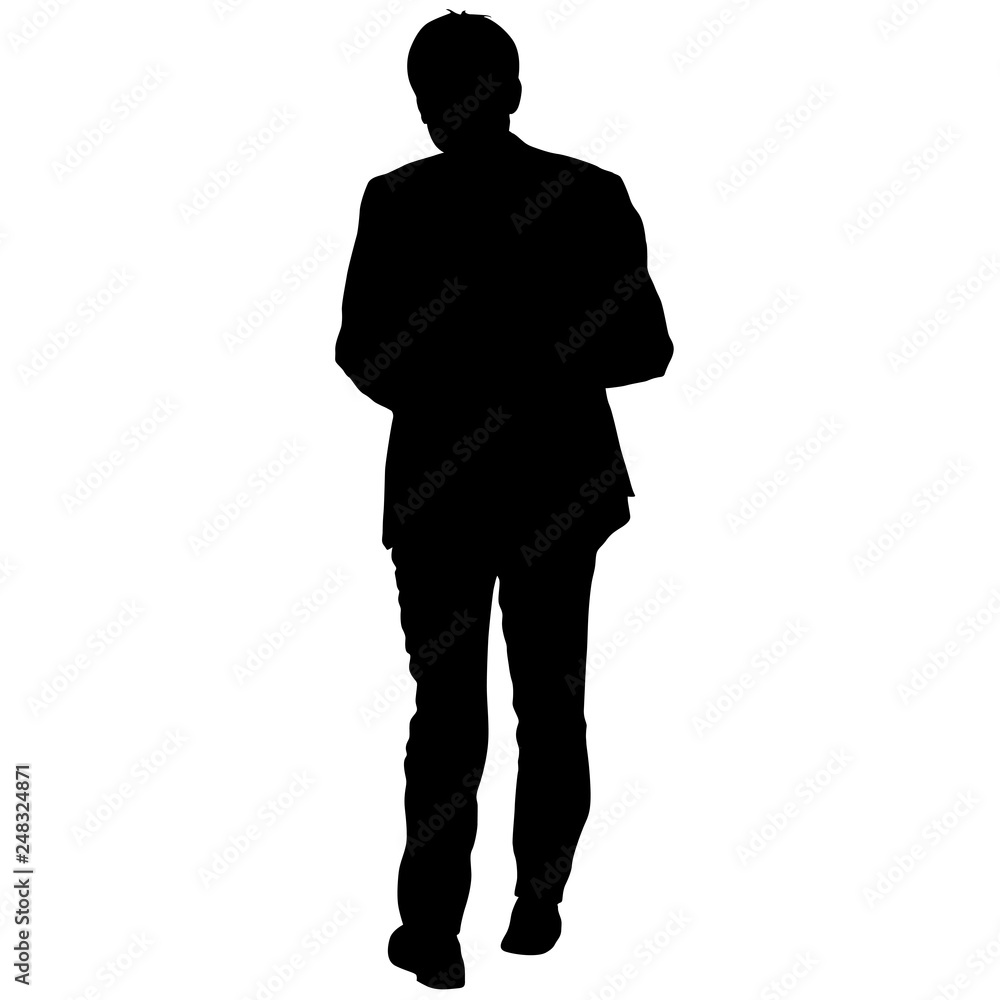 Silhouette businessman man in suit on a white background