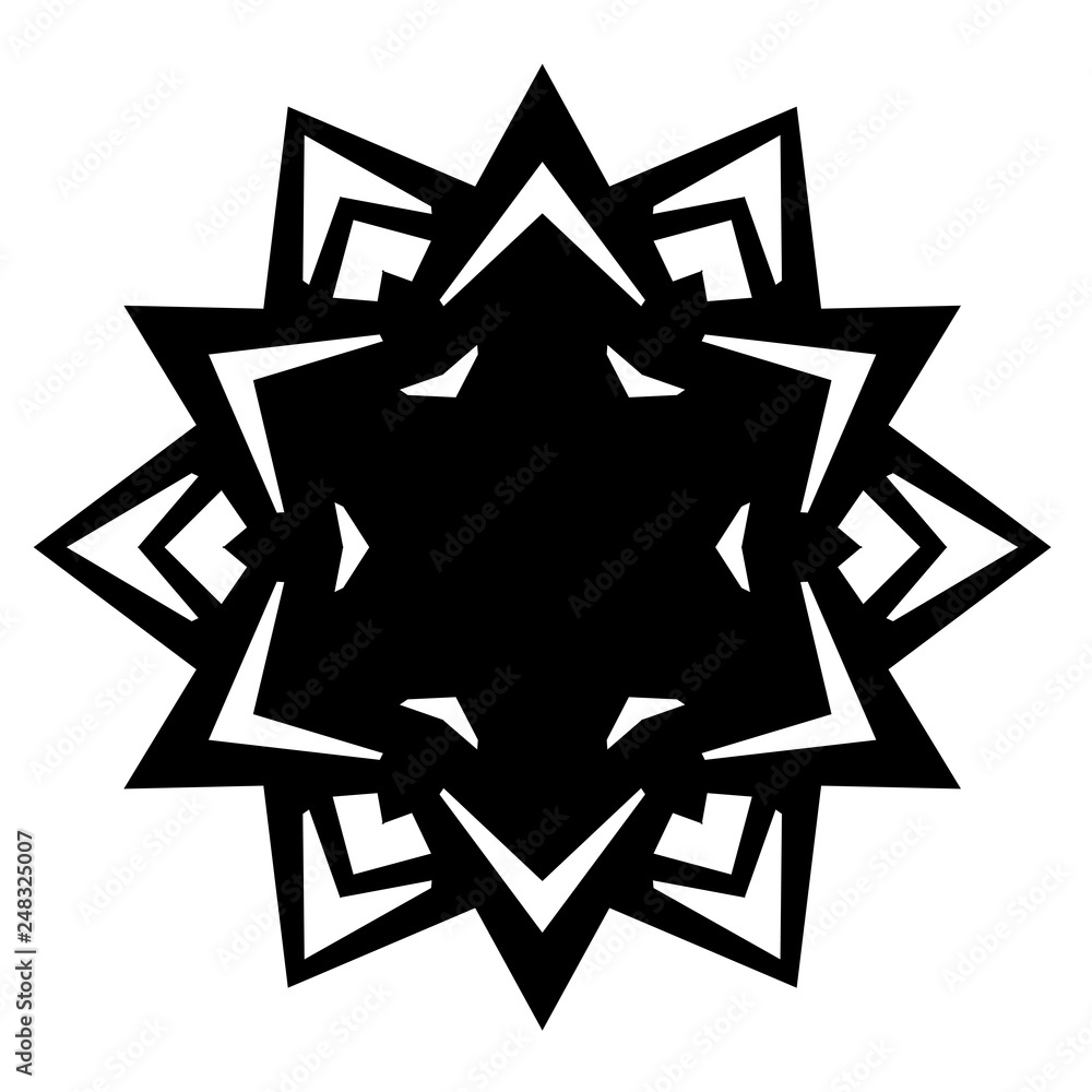 Silhouette of snowflakes icons on white background Silhouette of snowflakes icons on white background