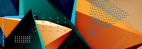 3d triangular shapes geometric background. Origami style pattern with triange shapes for decorative design. Poster design. Line design. Modern presentation template