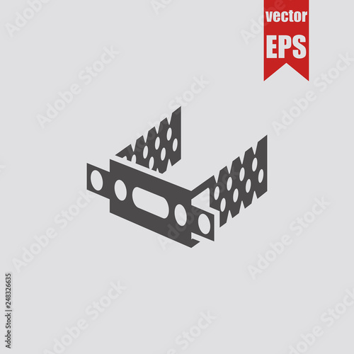 Steel profile icon.Steel Profile for plasterboard.Vector illustration.