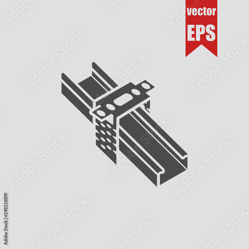 Steel profile icon.Steel Profile for plasterboard.Vector illustration.