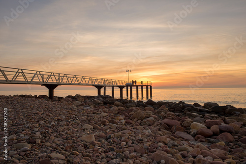 Walkway to the lookout on chilches beach at sunrise © vicenfoto