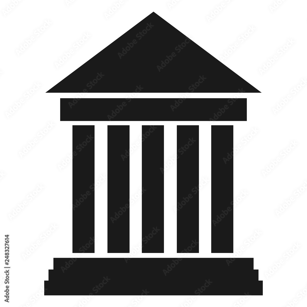 Icon of Bank building isolated on the white background