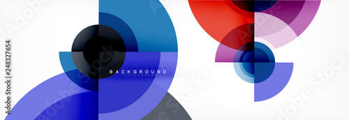 Minimal geometric circles and triangles abstract background, techno modern design, poster template