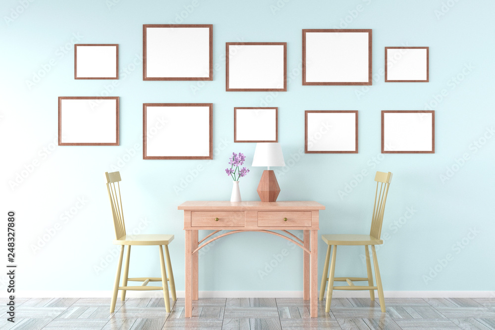 Fototapeta premium picture frame interior 3d rendering