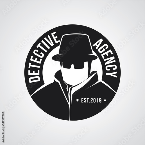 Detective agency badge design. Vector illustration